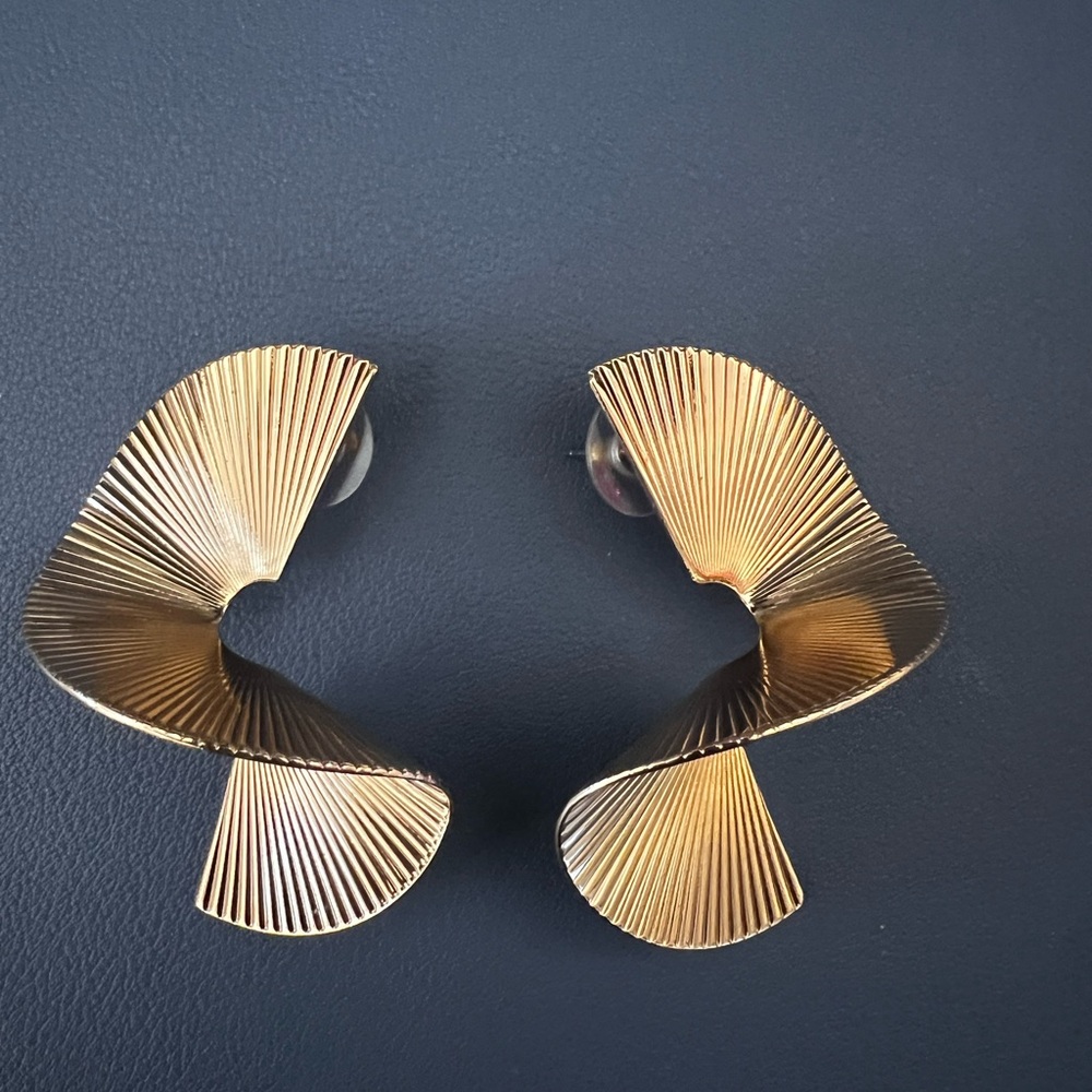 Gold Spiral Statement Earrings